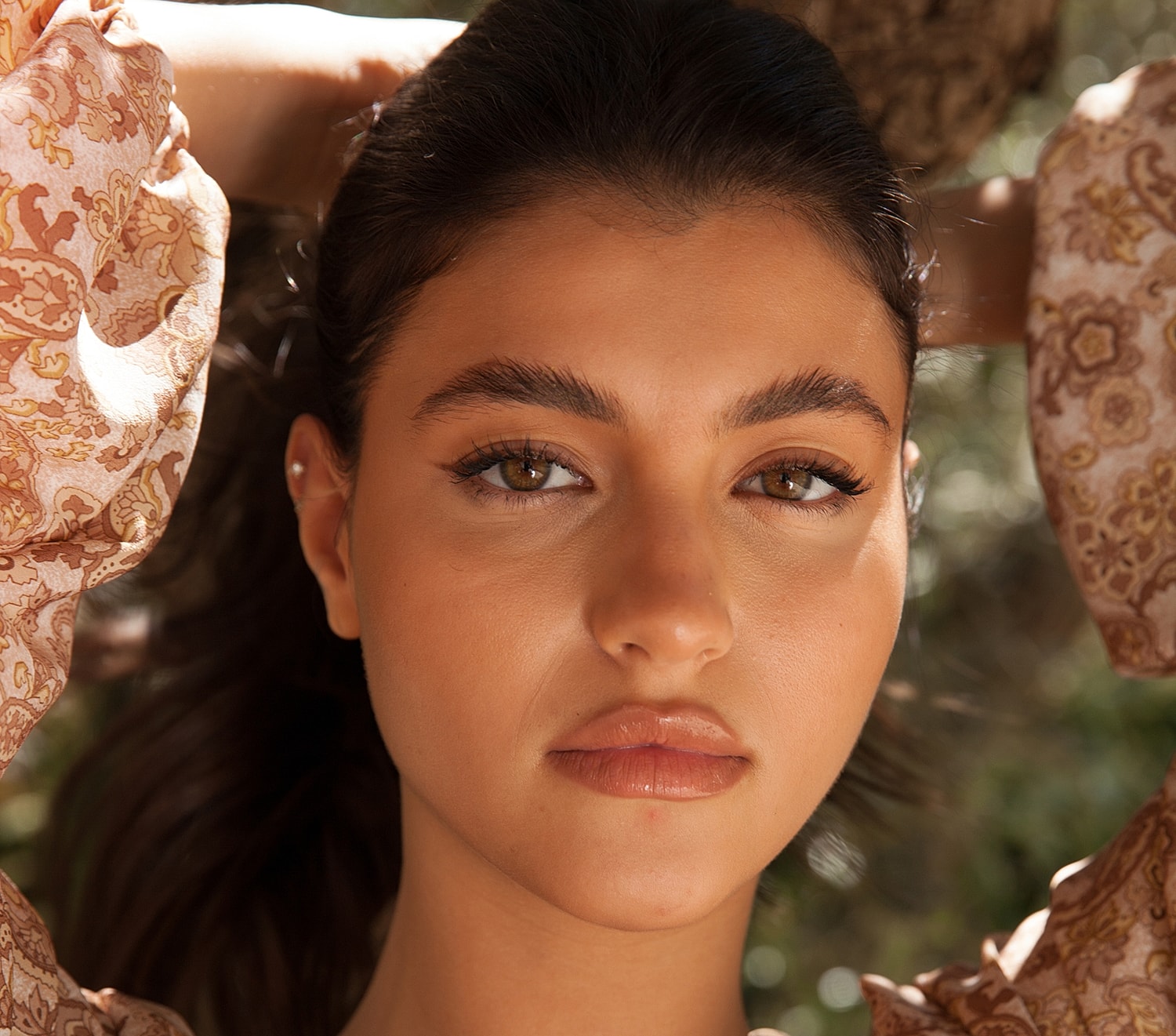 Close-up of young woman with natural makeup.